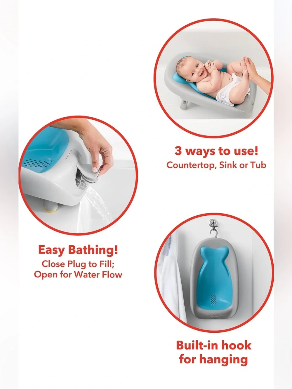 Skip Hop Baby Bath Tub Moby Recline and Rinse infant bath tub